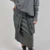 Skirt with Statement Pockets in Pencil Cloud