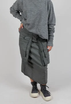 Skirt with Statement Pockets in Pencil Cloud