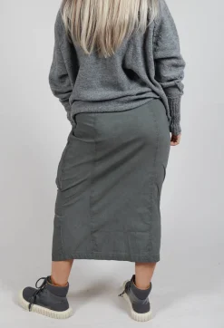 Skirt with Statement Pockets in Pencil Cloud