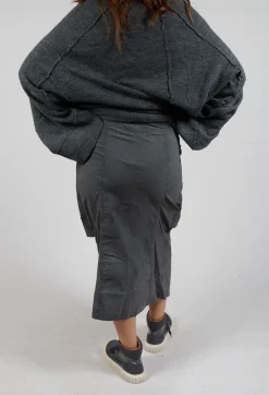 Skirt with Statement Pockets in Coal Cloud