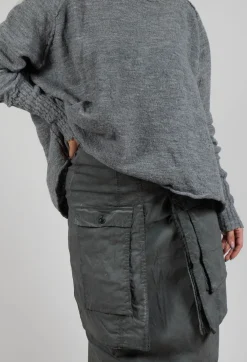Skirt with Statement Pockets in Pencil Cloud