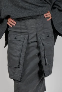 Skirt with Statement Pockets in Coal Cloud
