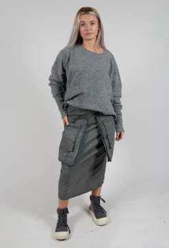 Skirt with Statement Pockets in Pencil Cloud