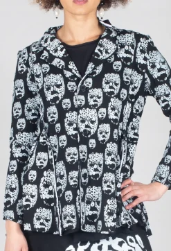 Skull Print Jacket in Black and White