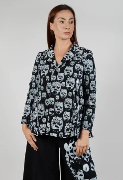 Skull Print Jacket in Black and White