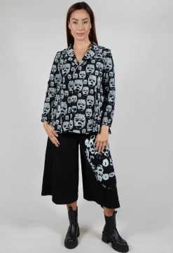 Skull Print Jacket in Black and White