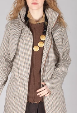 Skyet Coat in Beige Check