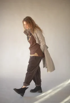 Skyet Coat in Beige Check