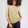 3/4 Sleeve Striped T-Shirt in Canapa Orca