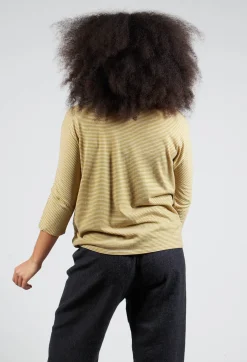 3/4 Sleeve Striped T-Shirt in Canapa Orca
