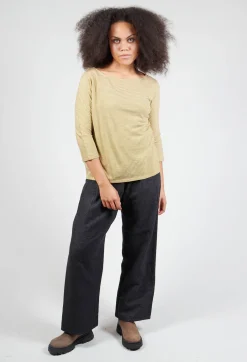 3/4 Sleeve Striped T-Shirt in Canapa Orca