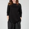 3/4 Sleeve T-Shirt in Black