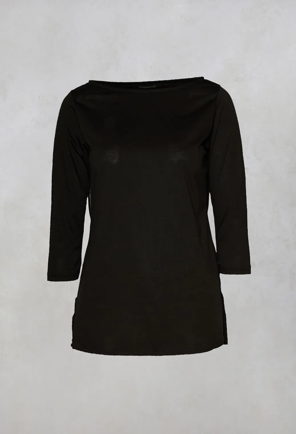 3/4 Sleeve T-Shirt in Black