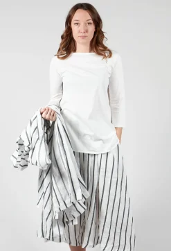 3/4 Sleeve T-Shirt in White