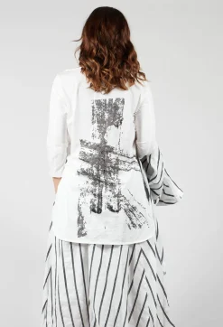 3/4 Sleeve T-Shirt in White