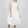 Sleeveless Balloon Dress in Starwhite