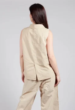 Sleeveless Blazer CC in Cream