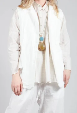 Sleeveless Blazer CC in Milk
