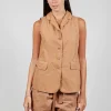 Sleeveless Blazer CC in Pottery