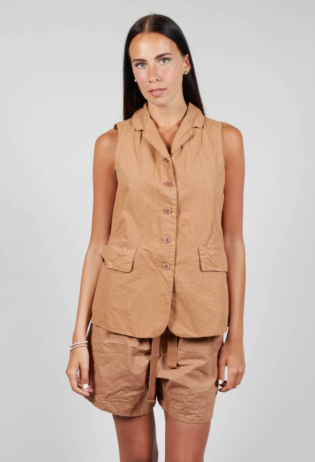 Sleeveless Blazer CC in Pottery