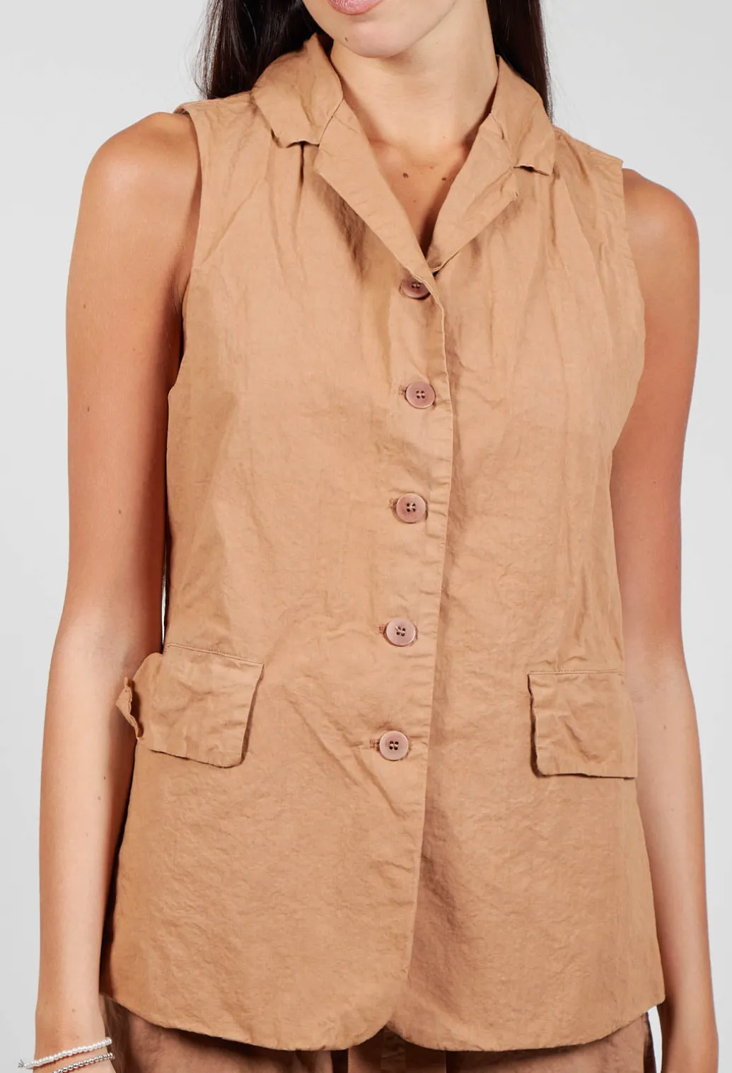 Sleeveless Blazer CC in Pottery