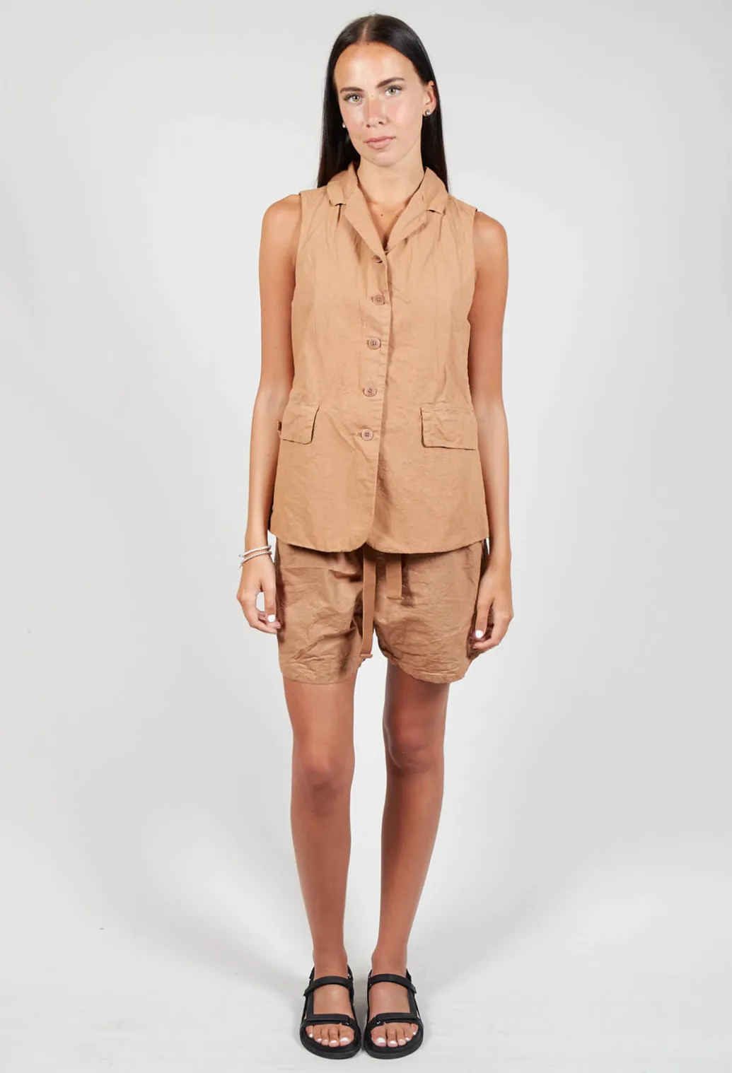 Sleeveless Blazer CC in Pottery
