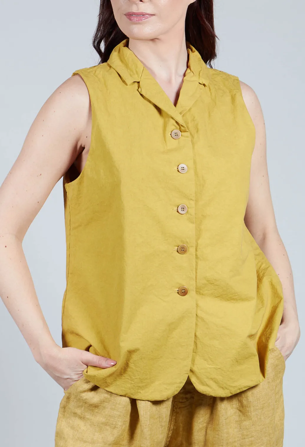 Sleeveless Blazer CC in Sun Yellow