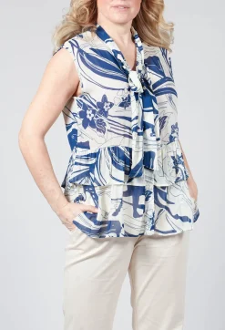 Sleeveless Blouse in Light Blue