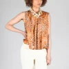 Sleeveless Blouse in Shell Print