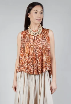 Sleeveless Blouse in Shell Print