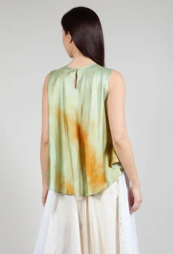Sleeveless Blouse in Tie Dye Print