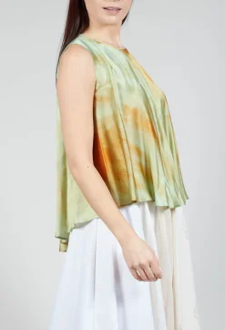 Sleeveless Blouse in Tie Dye Print