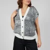 Sleeveless Cardigan in Steel Grey