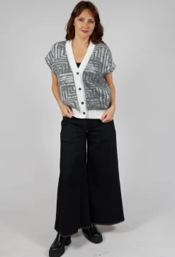 Sleeveless Cardigan in Steel Grey