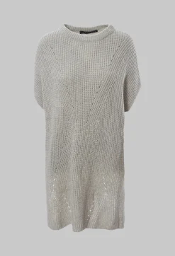 Sleeveless Chunky Jumper in Grafite Grey