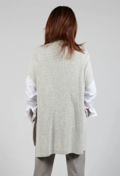 Sleeveless Chunky Jumper in Grafite Grey