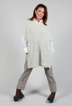 Sleeveless Chunky Jumper in Grafite Grey