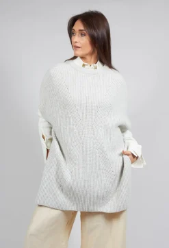 Sleeveless Chunky Jumper in Grafite Grey