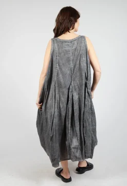Sleeveless Dress with Balloon Hem in Black Cloud