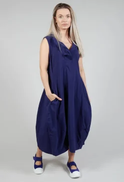 Sleeveless Dress with Feature Neckline in Azur