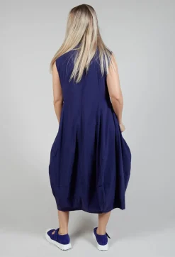 Sleeveless Dress with Feature Neckline in Azur