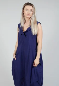 Sleeveless Dress with Feature Neckline in Azur