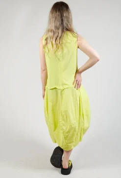 Sleeveless Dress with Lettering Motif in Sun Print