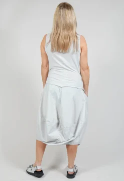 Sleeveless Dress with Lettering Motif in Grey Print