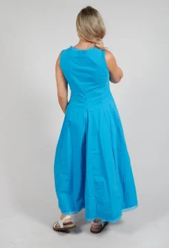 Sleeveless Dress with Mesh Edging in Malibu