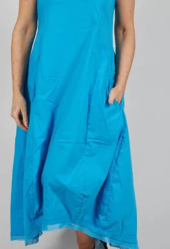 Sleeveless Dress with Mesh Edging in Malibu
