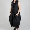 Sleeveless Dress with Neckline Detail in Black