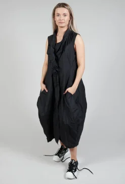 Sleeveless Dress with Neckline Detail in Black