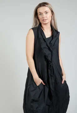 Sleeveless Dress with Neckline Detail in Black