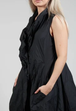 Sleeveless Dress with Neckline Detail in Black